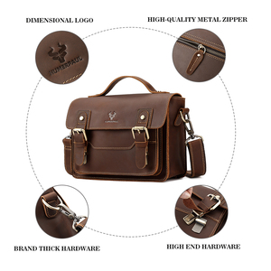 HUMERPAUL Serviette d'Affaires pour Hommes en <span class=keywords><strong>Cuir</strong></span> Véritable, Sac de Bureau Grande Capacité pour Ordinateur Portable, Sac Bandoulière de Voyage - Product Image 5