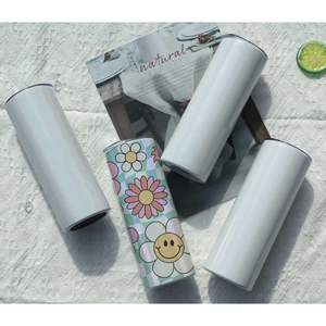 Vasos de sublimación con purpurina recta delgada de 20 oz, paquete de 25 vasos de lujo con brillo individual en blanco - Product Image 4