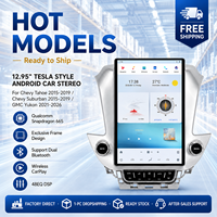 Lecteur multimédia de voiture de style Tesla de 12,95 pouces avec prise en charge de la caméra de recul pour Chevrolet Tahoe Suburban 2015-2019 GMC Yukon 2021-2026