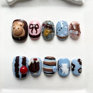 100 Estilos de <span class=keywords><strong>Uñas</strong></span> Postizas de Lujo Personalizadas <span class=keywords><strong>con</strong></span> <span class=keywords><strong>Piedras</strong></span> Brillantes, <span class=keywords><strong>Uñas</strong></span> Cortas Redondas <span class=keywords><strong>con</strong></span> Punta Francesa de Perla, Manicura Acrílica, <span class=keywords><strong>Uñas</strong></span> Adhesivas - Product Image 1