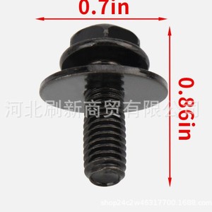 Vis automobile M6 x 16 mm avec rondelle, fixation métallique universelle pour la réparation de carrosserie automobile - Product Image 1