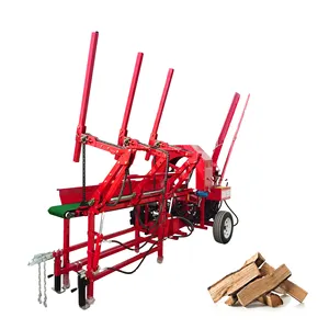 CE approved towable 35ton wood cutting machine firewood processor log splitter for sale