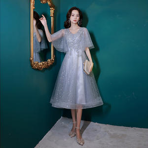 ชุดราตรีไซส์ใหญ่สำหรับผู้หญิงอวบอ้วน ทรงเข้ารูป ปกปิดหน้าท้อง น้ำหนัก 100 กก. ชุดเพื่อนเจ้าสาวไซส์ใหญ่ สำหรับฤดูใบไม้ผลิ - Product Image 5