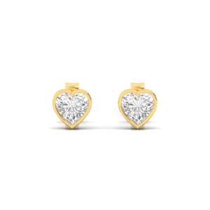 Pendientes Solitarios con Diamante Cultivado en Laboratorio CVD de Corte Corazón de 0.44ct, Chapados en Oro de 10K, Diseño Elegante y Brillante, Regalo de Joyería para Mujer - Product Image 5