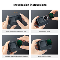 Filtre polarisant à densité neutre K&F Concept CPL ND8 ND16 ND32 ND64 ND1000 pour GoPro Hero 13/12/11/10/9, ensemble de filtres ND CPL
