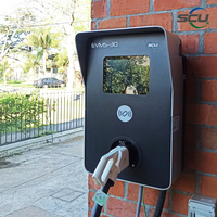 SCU OEM estación de carga de coche eléctrico para el hogar trifásico 125A salida única 30kw cargador EV montado en la pared ocpp mennekes tipo 2