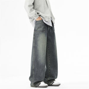 Pantalones Vaqueros de Hombre Más Vendidos, Personalizables, de Tiro Medio, con Degradado Sólido, Estilo Retro, Rotos, Rectos, Lavados, de Mezclilla, Casuales, a la Moda, ODM - Product Image 5