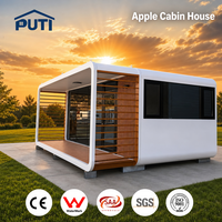 Maison Modulaire Préfabriquée Moderne de 20/40 pieds, type Apple Cabin, avec Fenêtres en Verre Trempé et Structure Stable
