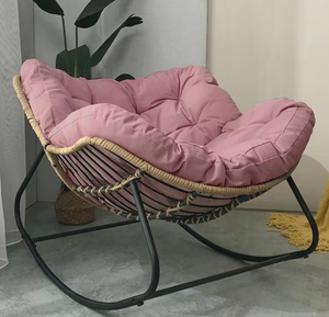 New Swing-Style Recliner Sofa <b>Chair</b> for <b>Bedroom</b> Home Office & Balcony-Modern Metal Design with Birdcage and Leisure Features - Product Image 4