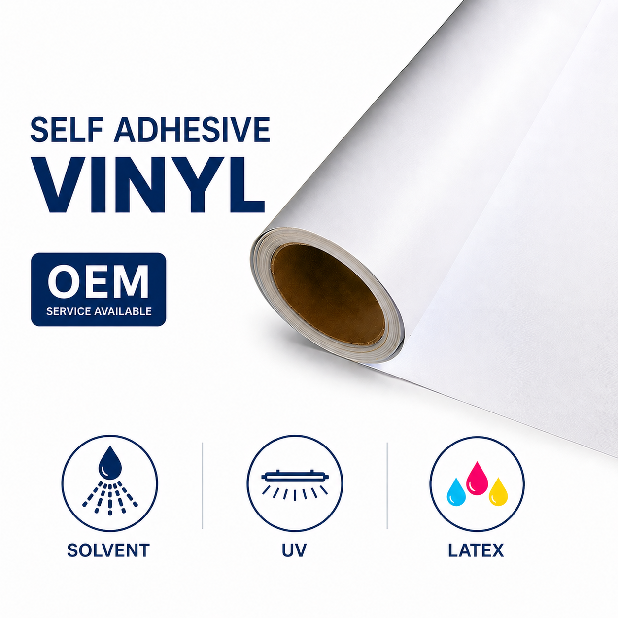 Self Adhesive Vinyl Roll Printable PVC Self Adhesive Vinyl Film for Solvent Printing OEM Factory Manufacturer