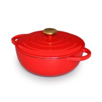 Grosir pot Enamel dapur bentuk bulat kaserol besi cor Enamel Oven Belanda dengan tutup Dia22 * H8 cm 2,1 L