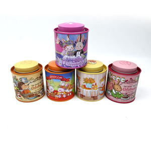 Caja Redonda de Hojalata con Diseño de Oso Rosa de Dibujos Animados, Doble Tapa Hermética, para Almacenamiento de Velas Aromáticas, Ideal para Regalo - Product Image 1