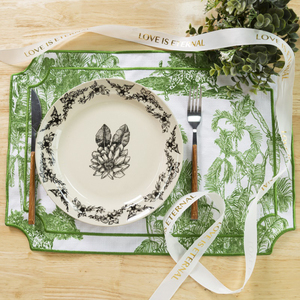 Mantel Individual de Lino 100% con Borde Bordado Doble Festoneado Verde de Lujo Francés Personalizado, 100 Colores, Lavable a Máquina para el Hogar - Product Image 5