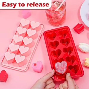 Molde de cubitos de hielo de silicona de grado alimenticio en forma de corazón hecho a mano DIY de 10 cavidades, fabricante de moldes de jabón para velas de Chocolate - Product Image 4