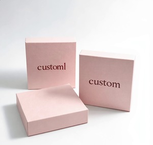 Caja de Regalo Rosa Personalizada para Joyería, Caja de Papel para Collar, Anillo, Pulsera, Exhibición Minorista - Product Image 1