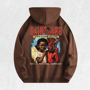 Felpa con Cappuccio Saintears con Grafica Angelo <span class=keywords><strong>e</strong></span> Diavolo, 100% Cotone, Magazzino USA, 6 Colori - Product Image 3