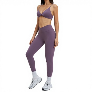 Set of 2 <strong>Women's</strong> Yoga Suit Sanding Thin Belt Beautiful Back Tight Ankle-Length Sleeveless <strong>Pull</strong>-<strong>On</strong> Nylon Sports - Product Image 2