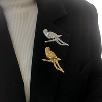 Broche de costume unisexe, design haut de gamme, luxe léger, logo perroquet de niche, fleur de poitrine, style simple, accessoire épingle personnalisée