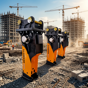 Marteau briseur hydraulique SOOSAN SQ70 avec burin de 135 mm pour excavatrices de 16 à 21 tonnes, accessoire certifié CE - Product Image 1