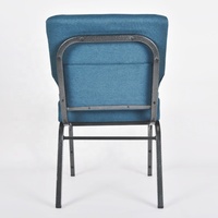 Chaises d'église empilables en métal gris bleu, robustes, à emboîtement, pour prêtres, pasteurs, sièges de culte, vente en gros