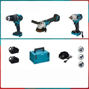 Perceuse à percussion sans balais, clé à double usage, meuleuse d'angle – ensemble d'outils électriques de 7 pièces - Product Image 1
