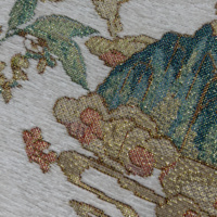 Tissu jacquard floral en chenille à fil d'or, style vintage élégant pour canapé, housse de coussin, rideau