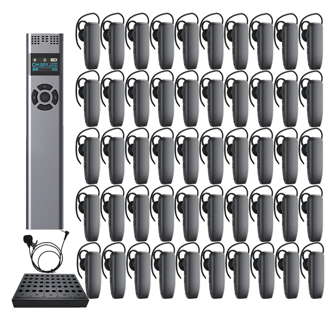 Wireless Tour Guide System for Tourism Teaching Training Factory Tour Anti-interference in Ear Receiver Two Person Explanation