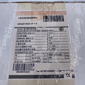 A-B&B 1SDA038439R1 Nouveau disjoncteur fixe tripolaire moulé SACE <span class=keywords><strong>Isomax</strong></span> S5N 400 R400 d'origine - Product Image 1