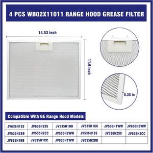Filtre de hotte aspirante WB02X11011 en métal incrusté, compatible avec JV636H1SS JV636H2SS JV536H1S - Product Image 5