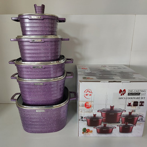 Hot Sell 10 Pcs Large Size Die Cast Aluminum Non-stick Cooking <strong>Pots</strong> Non-stick Cookware Granite Kitchen <strong>Pot</strong> <strong>Set</strong> Cooking <strong>Pot</strong> <strong>Set</strong> - Product Image 5