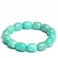 Bracelet en perles baril en amazonite naturelle et perles en vrac, cristal véritable, vente en gros directe d'usine