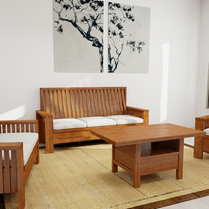Sofá de 3 plazas con marco de madera de teca de calidad contemporánea de Indonesia, juego de muebles para sala de estar - Product Image 4