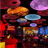 Lustre LED en fer coloré à lumière variable pour pub, bar à cocktails, salle de jeux d'arcade, salle de billard, télécommande double usage
