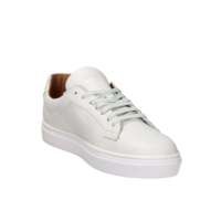 Frau Chaussures basses blanches pour homme en cuir véritable respirant à talon bas, style baskets de ville à lacets, décontractées