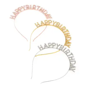 HY Happy Birthday cerchietto Flash alfabeto principessa accessori per capelli per festa corona copricapo