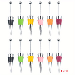 Wine Stopper Metal Alloy Bottle Seal With Colorful Silicone Ring For Wine Champagne Bottle 10 12 24 Pcs Simple Style - Product Image 2