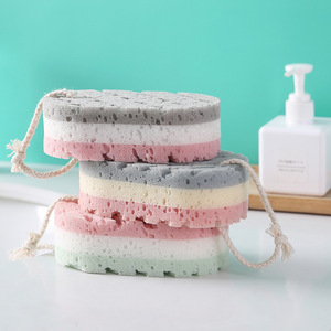 Zenidoo Modern Three-Layer Oval Bath <b>Brush</b> with Three-Color <b>Scrubbing</b> Sponge for Adult & Children Bathroom Use - Product Image 4