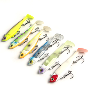 Leurre de pêche <span class=keywords><strong>Black</strong></span> <span class=keywords><strong>Minnow</strong></span> 25g/40g/60g/80g Easy Shiner, leurre souple, tête de jig à queue en T, appât souple, wobbler, pêche au brochet, leurre souple - Product Image 5