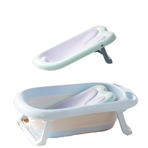 2022 BABYHOOD new Baby bath stand morbido a buon mercato <span class=keywords><strong>pieghevole</strong></span> vasca da bagno sedile di supporto per il bagno per neonati in plastica per bambini bambini - Product Image 5
