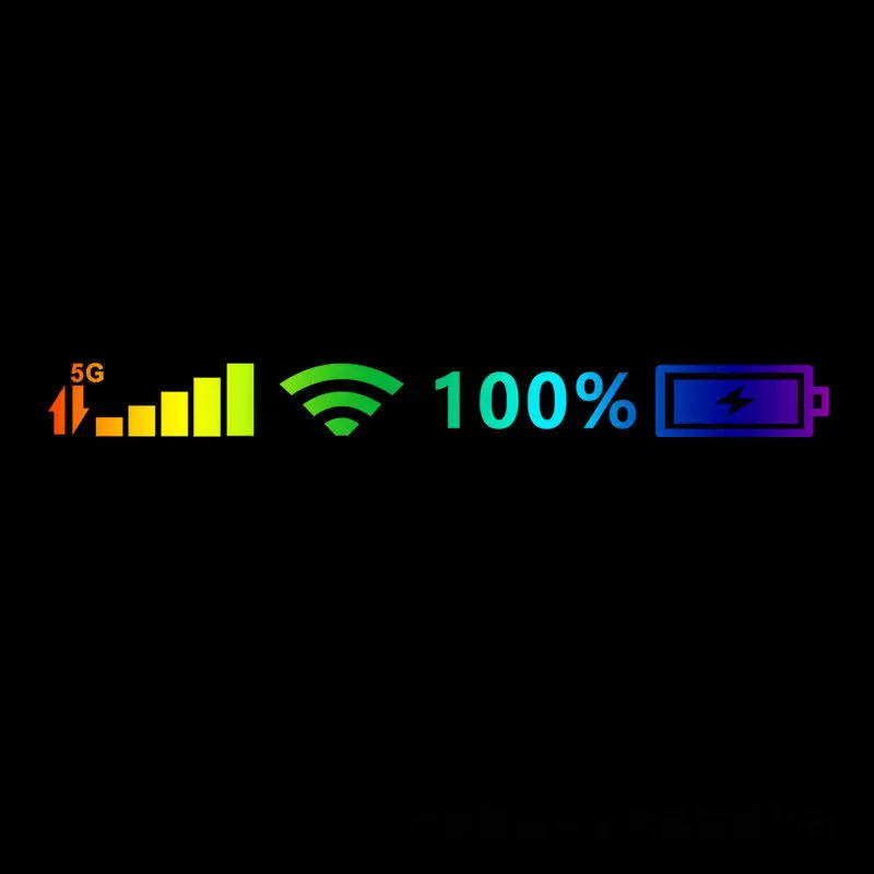 Colorful Laser Car Stickers Windshield Glass Styling Reflective Vinyl Decal Decoration Phone Signal Wifi Sign Creative Sticker