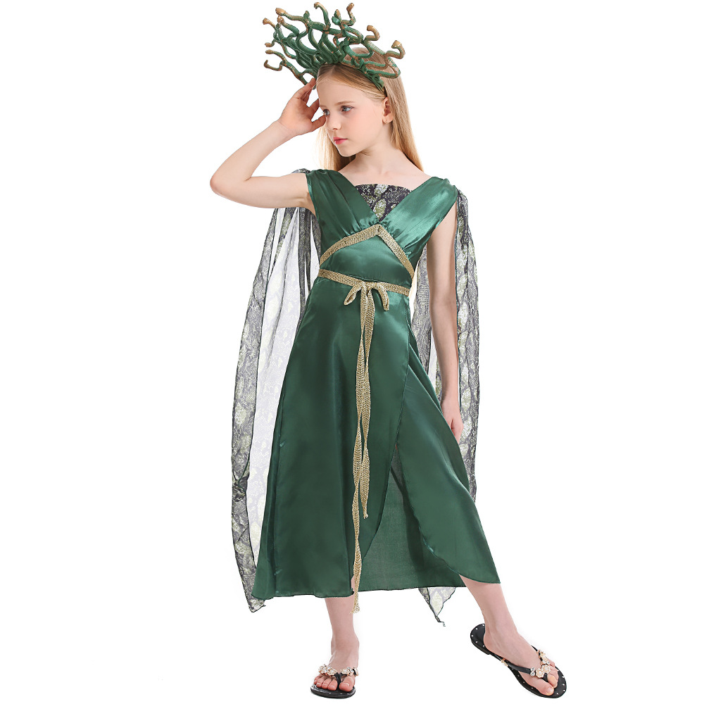 green emerald velvet dress Medusa Candleholder Figurine main image 0