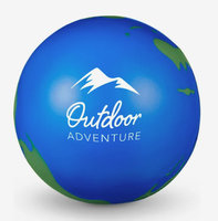 Balle anti-stress super moelleuse en forme de globe, avec logo personnalisé imprimé, cadeau publicitaire promotionnel pour les entreprises