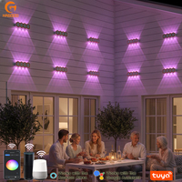 Lampe murale LED intelligente d'extérieur, éclairage haut et bas, RGBW, contrôle par application, luminaire Wifi Bluetooth, fête, festival