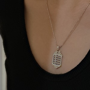 Collier pendentif en argent pur S925, nouveau style chinois, jade blanc, gourde de moelle, visage d'œuf incrusté, luxe léger, haute qualité, niche - Product Image 2