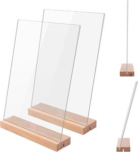 Mùa Xuân Dấu Hiệu Rõ Ràng Khe Cắm Đôi Thiết Kế Cho T/L Hiển Thị Bảng Lều A4 A5 Thực Phẩm Menu Bánh T/L Khung Vàng Bằng Gỗ Acrylic Dấu Hiệu Chủ - Product Image 1