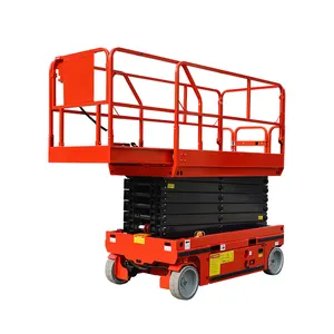 Hot Sale Hydraulic 12m 320kg Genie Same Scissor Lift Wide Working Platform Self Propelled Man Lift for Sale