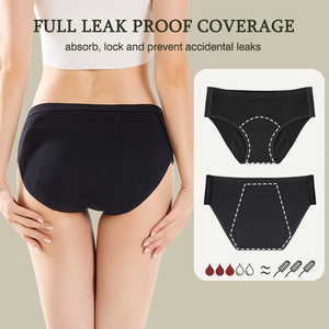 Culotte menstruelle personnalisée pour femme, sans PFAS, anti-fuite, taille mi-haute, en coton, absorption très élevée, côtés ajustables, sous-<span class=keywords><strong>v</strong></span>êtements menstruels détachables - Product Image 4