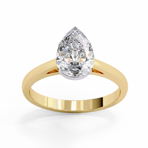 Bague de fiançailles pour femme en or massif 18 carats avec diamant de laboratoire taille brillant certifié IGI, plaqué rhodium, couleur D VBR, luxe - Product Image 5
