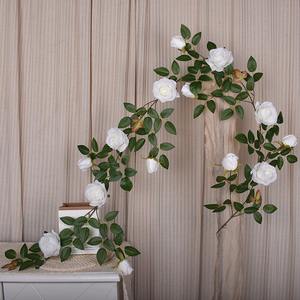 Guirlande <span class=keywords><strong>de</strong></span> roses artificielles haut <span class=keywords><strong>de</strong></span> gamme, réaliste, pour arrangement paysager mural, simulation cryptée - Product Image 3