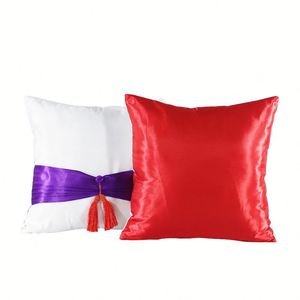 Fundas de Almohada y Cojín Tejidas por Sublimación con Gran Lazo Decorativo para el Hogar, en Blanco, 2025 - Product Image 3
